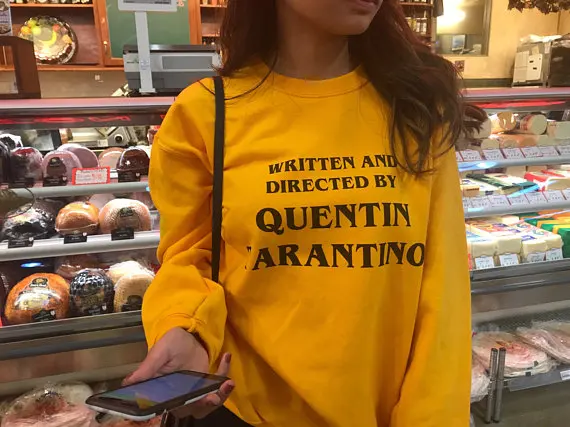 Skuggnas napísal a režíroval Quentin Tarantino Swarshirt Spring Topy Tops Príležitostné bavlnené žlté jumper Tumblr 90s Grunge Hoodies