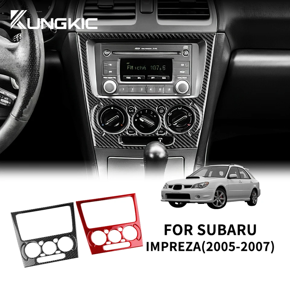 Skutočná nálepka s mäkkými uhlíkovými vláknami pre Subaru Impreza 2005 2006 2007 Gear Shift Shift Panel Outlet Vent CD Rám interiérové ​​príslušenstvo