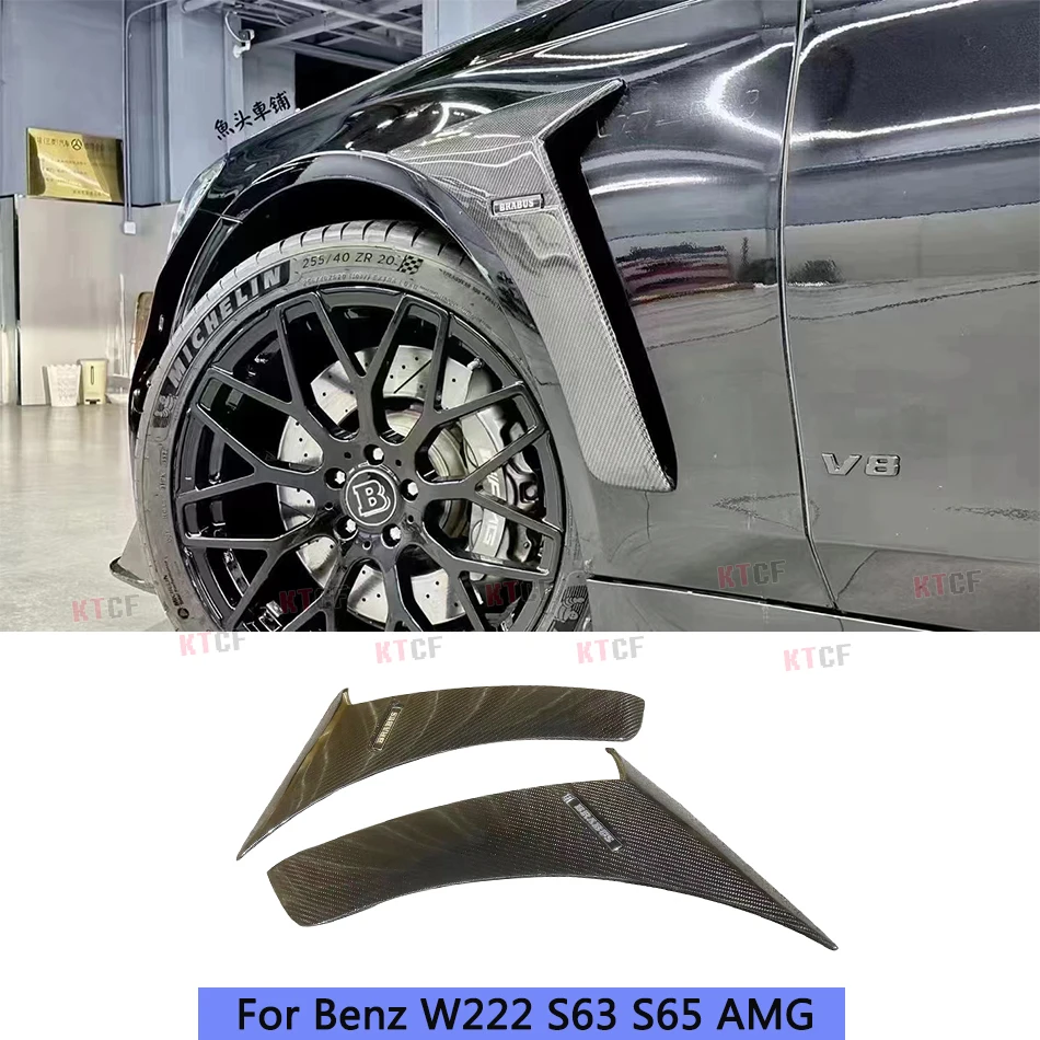 Skutočné bočné vlákno Fender Fender Air Vzdnitové obkladanie Cover Cover Cover Wheel Mudguard Flap for Mercedes Benz W222 S63 S65 AMG FRP 2014-2020