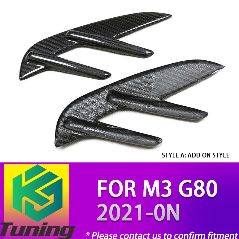 Skutočné suché uhlíkové vlákno vzhľad MP Pridajte/náhradný kryt vetrania pre BMW M3 G80 2021 na bočnom vzduchu