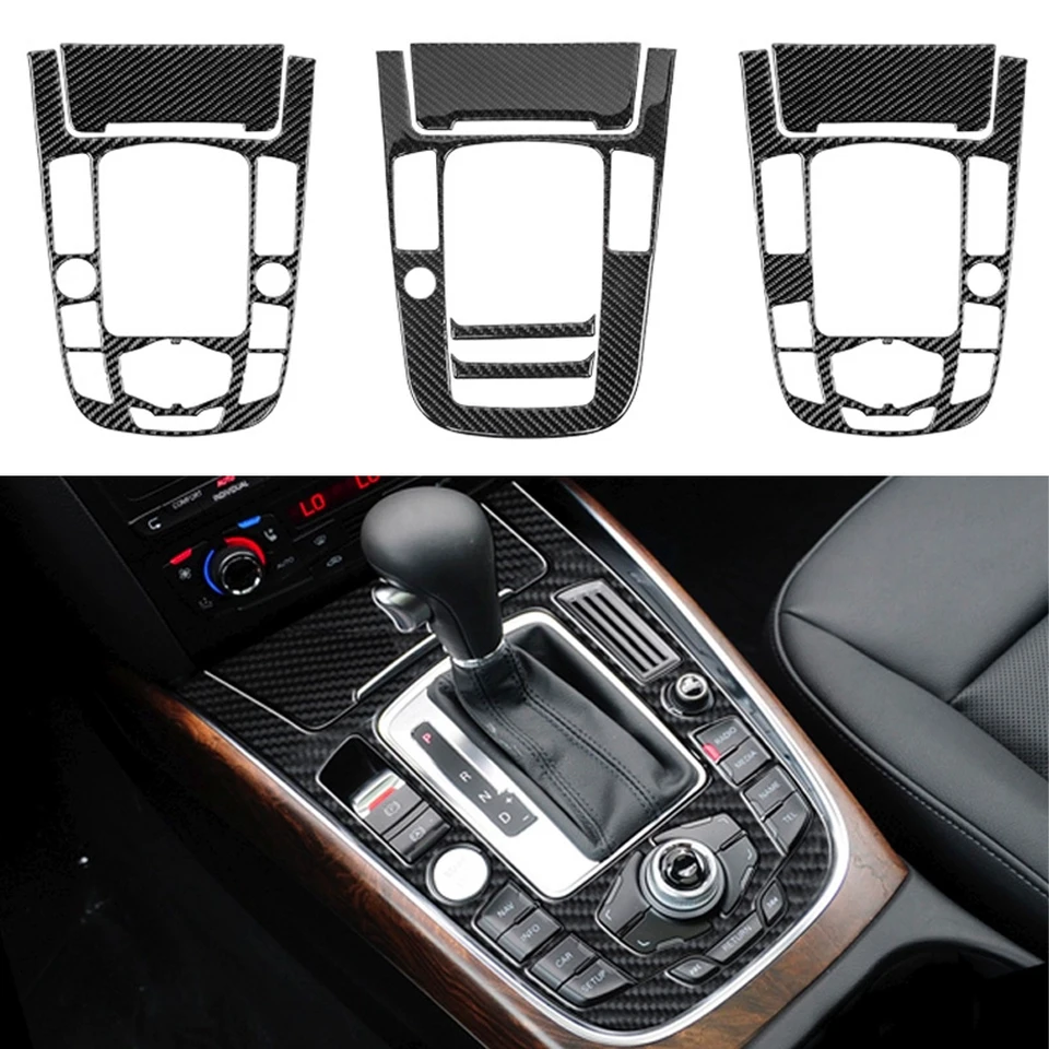 Skutočné uhlíkové vlákno Centrum Console Console Shift Panel Panel Panel Tink Rám pre Audi A4 B8 A5 2009 2010 - 2016/ Q5 2010-2018