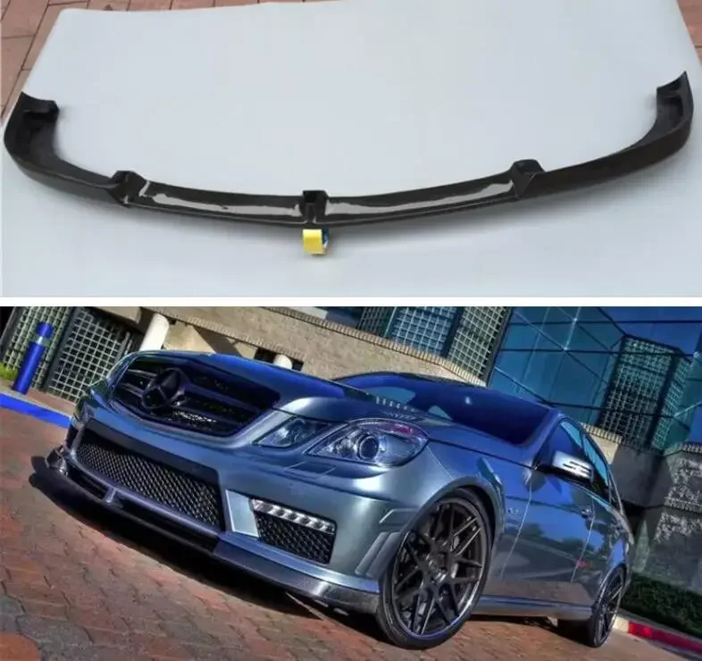 Skutočné uhlíkové vlákno predné nárazníky na pery šálky klapiek pre Mercedes-Benz W212 E Class E63 AMG 2009 2010 2011 2012 2012 2013