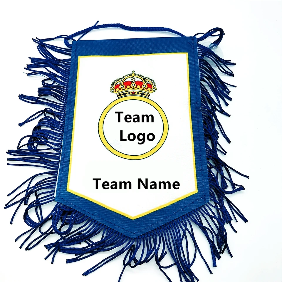 Skutočné Španielsko Madrid tímy Sucker Flag Logo Logo, ktoré nie je tkaná textília, futbalové kluby Europe Futbalové kluby Souvenir Tím vlajka 15x12cm 1pcs