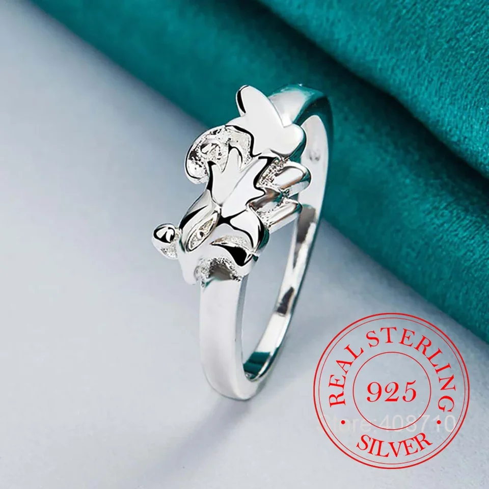 Skutočný 925 Sterling Silver Chicken Ring for Women Man Svadobná angažovanosť Party módne kúzlo šperky Aillos Mujer