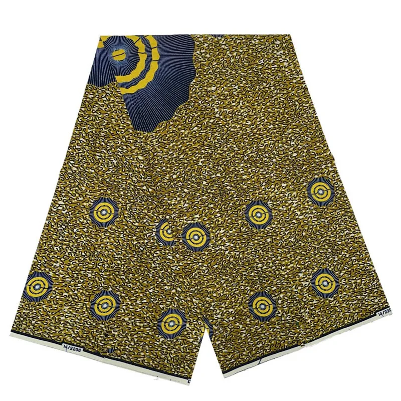 Skutočný africký 100% bavlna Skutočný vosk Ankara tlačená textília Textil pre šaty holandský blok farbiva pre tkaniny 6 yardov šitie