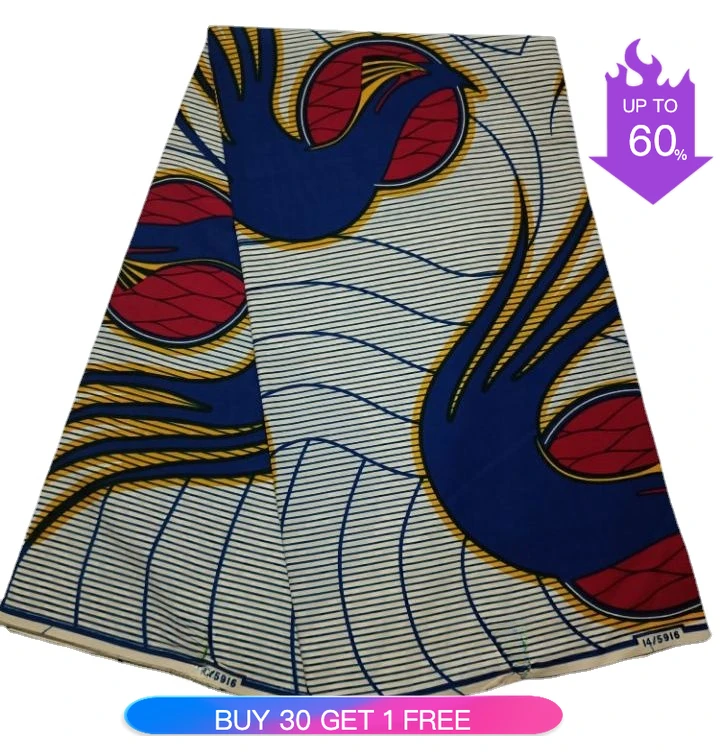 Skutočný africký voskový vosk Nigérijský blok Ankara Block výtlačky Batik Hollandaise Tkanina Dutch Pagne 6yard pre šitie handrice 2023