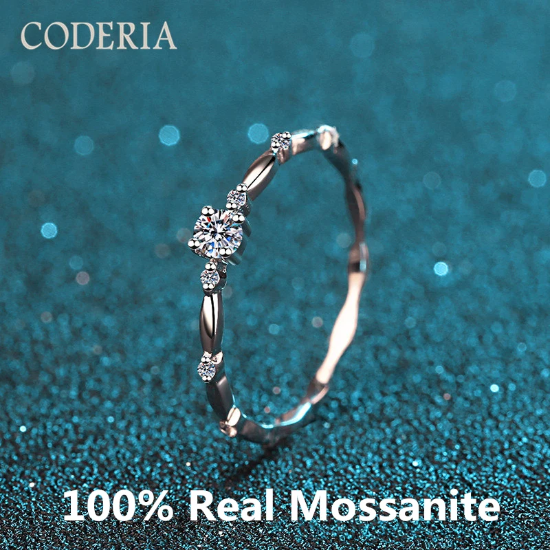 Skutočný Moissanite 0,1ct Four Paws 925 Sterling Silver Ring vynikajúci módny dievčenský darček Diamond Rings Narodeniny šperky s krabicou