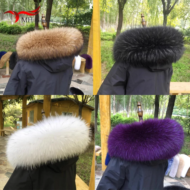 Skutočný mývaly kožušinové goliere Ženy Zimné šatky Men Russian Red Scarf Jackets Hood Raskoon kožušina dekor luxusné teplé viacfarebné šatky