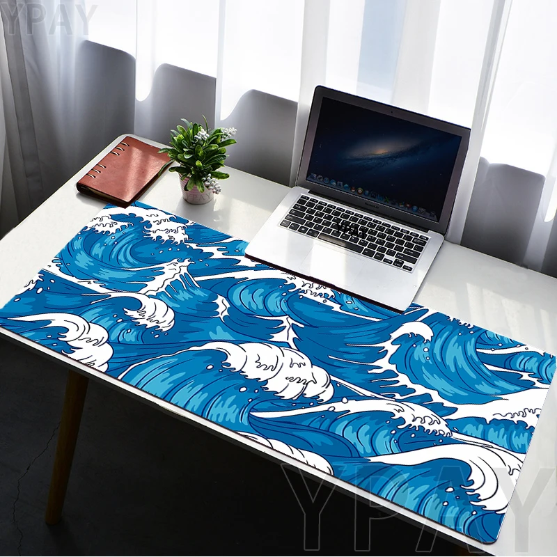 Skvelá vlna Off Desk Mat Gamer Mousepads Big Mouse Pad Office Desk Desks Veľké rohože myši myši pre počítačový notebook
