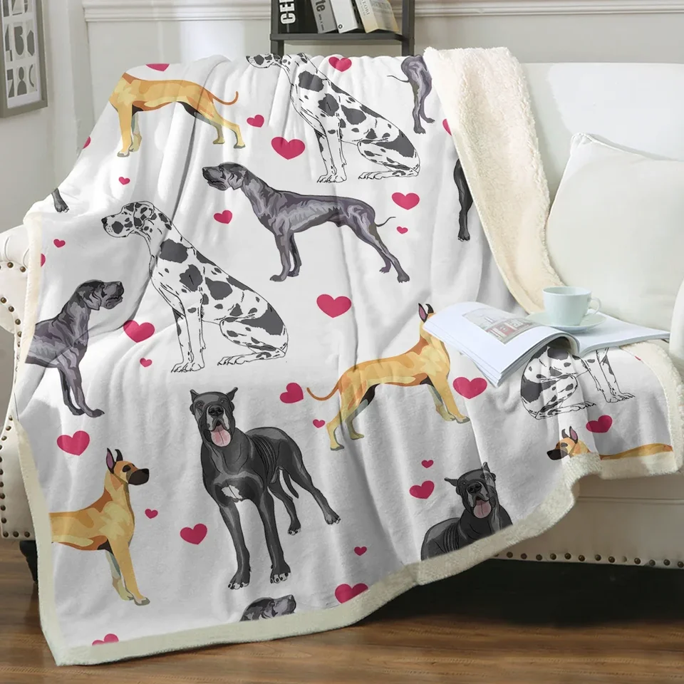 Skvelý dane s dlhými nohami hádzať prikrývku Vytlačená prikrývka Super Soft Sherpa prikrývka pre gaučovú pohovku