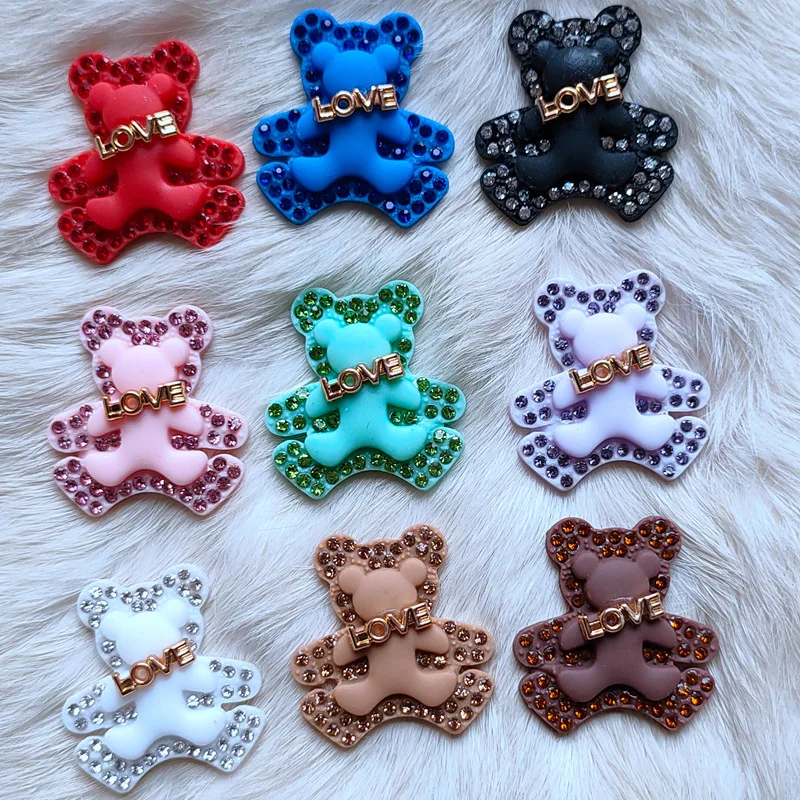 Skye Ciel 5pc Gumber Farb Love Bear Color Crystal DIY Šperky Doplnky pre sveter Cardigan Crafts Manuálne šijacie diely