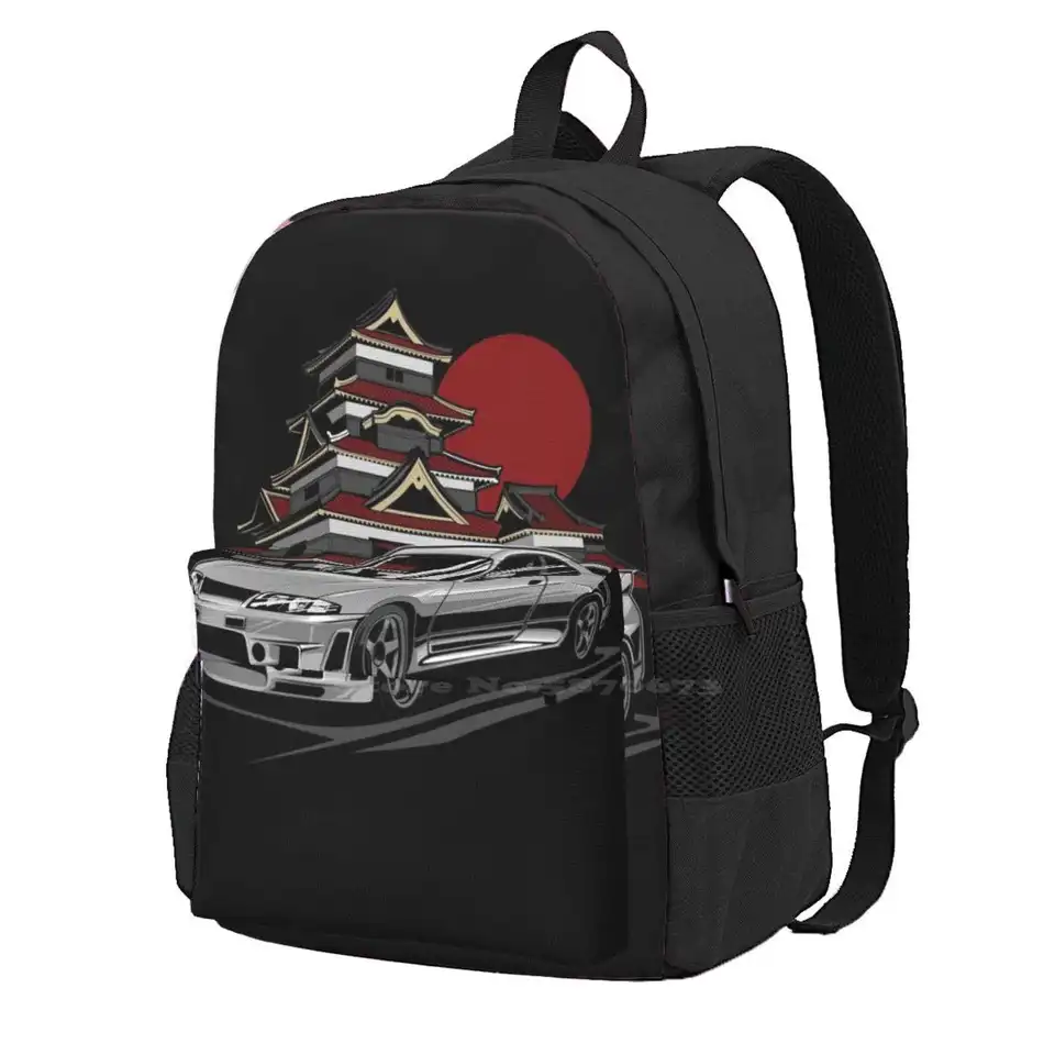 Skyline R33 Cestovný laptop bagpack školské tašky R33 RB26 SLYLINE R33 NISMO JDM Skyline R33 BNR34 BNR32 BNR33