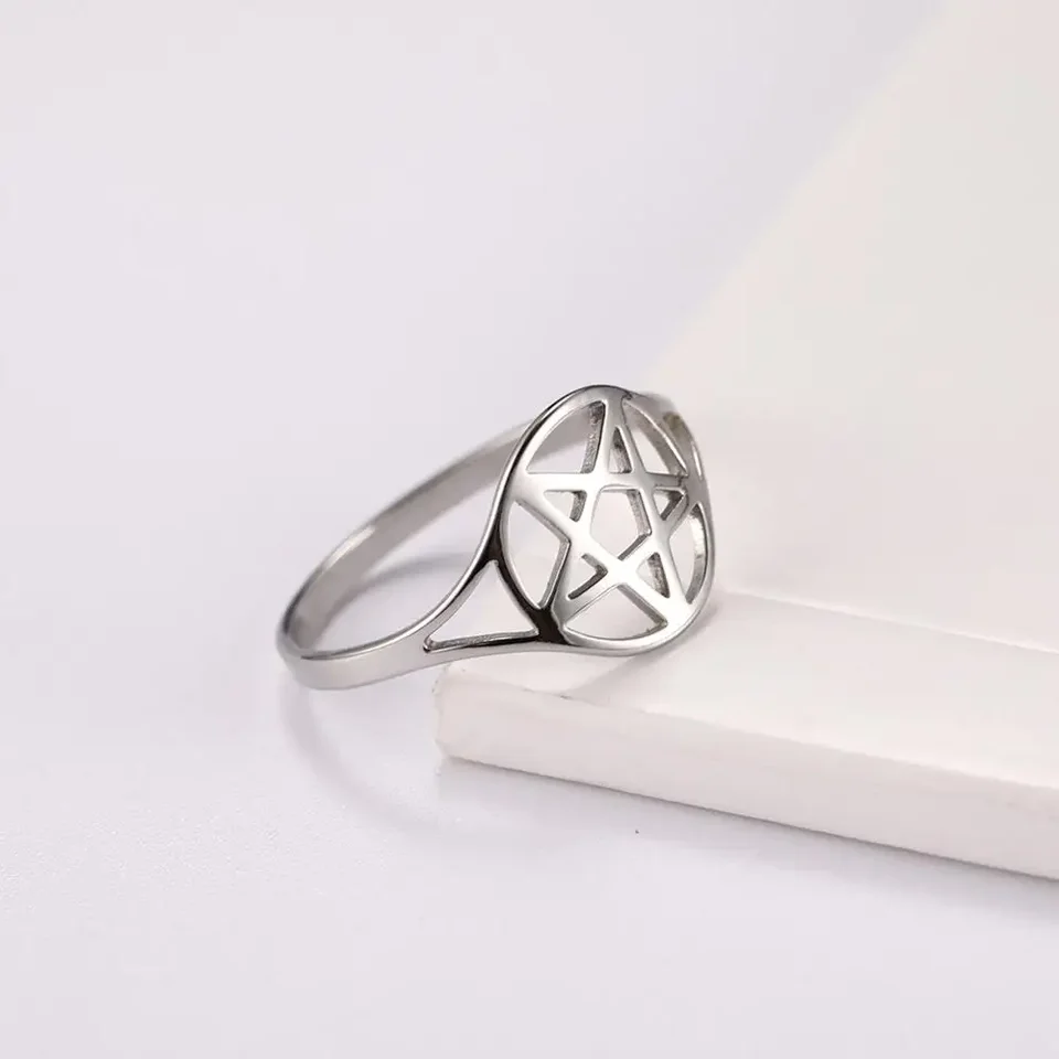 Skyrim Pentagram Hexagon Rings for Women Star Ocel Hviezda Davida židovského prsteňa Ring náboženské amulety výročie šperky