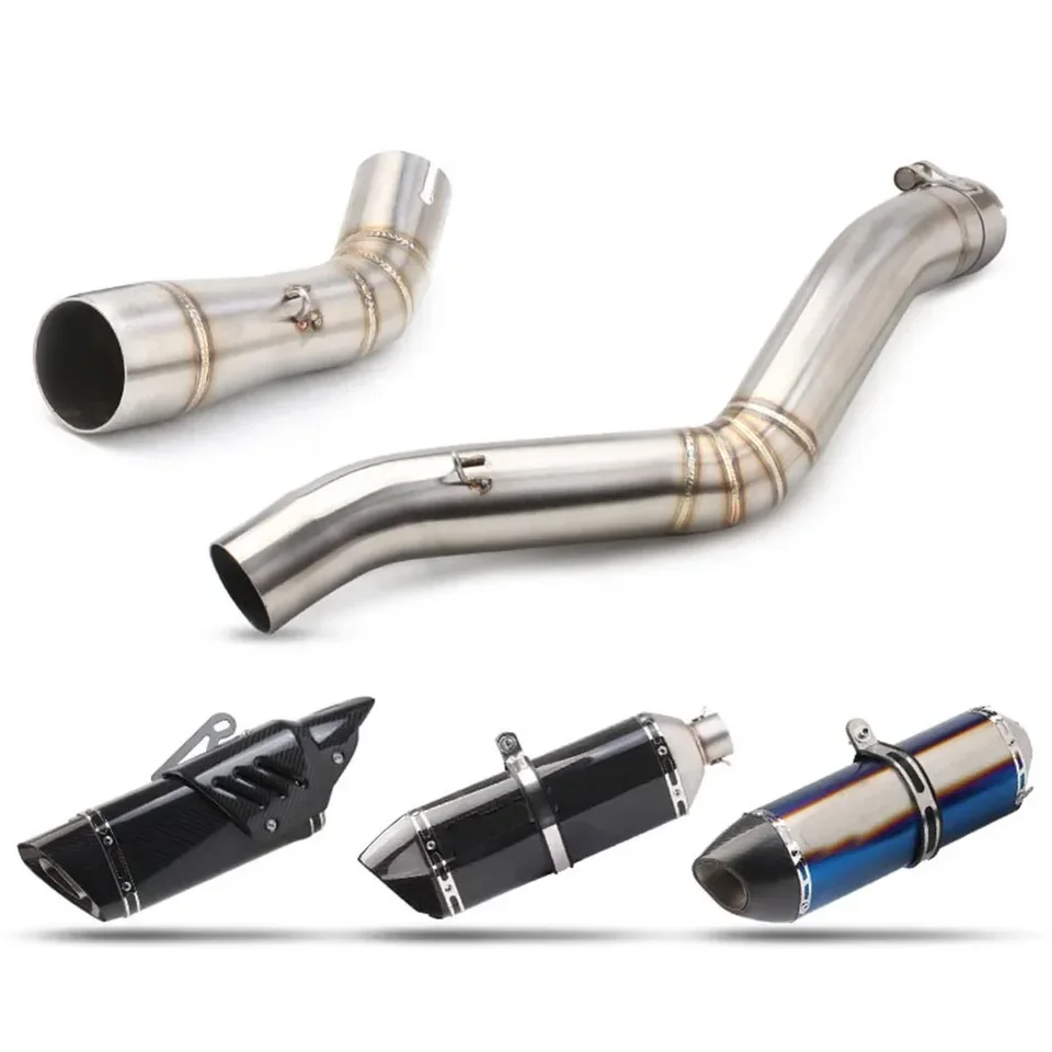 Skĺznutie na motocykel výfukového tlmiča upravené únikové stredné pripojenie z nehrdzavejúcej ocele Middle Link Pipe pre Benelli 502c