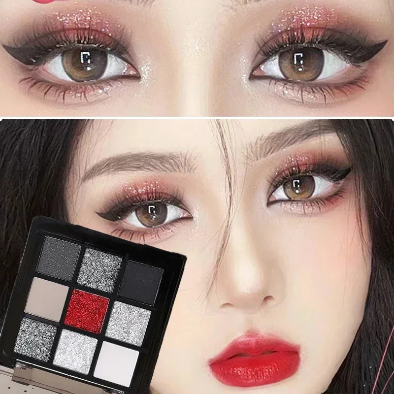 Sladká chladná ruža malý dym deväť farieb Paleta očných tieňov studena tmavá farba make -up dlhotrvajúci nepremokavý leskový očný tieň