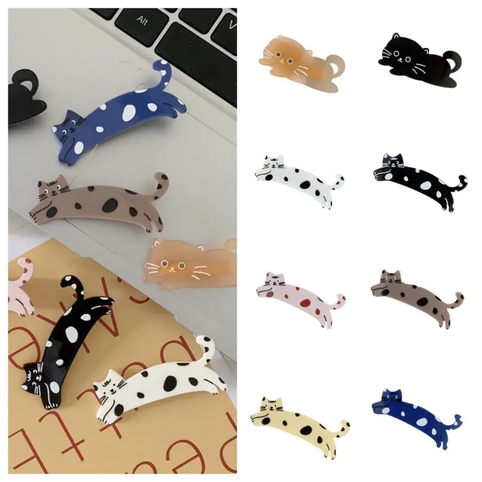 Sladká karikatúra Cat Clip Clip Farebný akrylová kyselina octová klip Side Clip Hair príslušenstvo Cat Duckbill Clip Denne