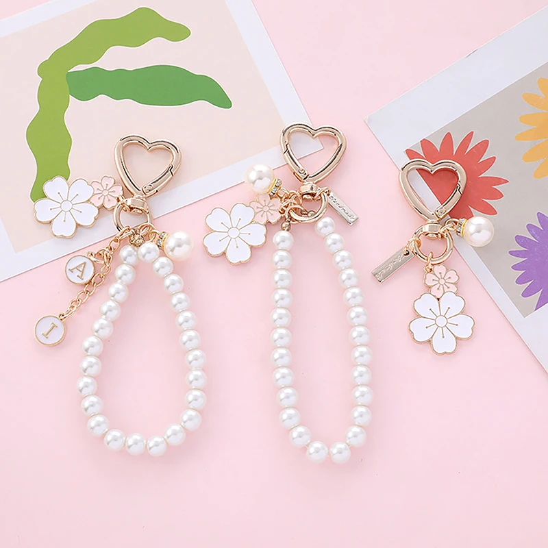 Sladké ružové čerešňové kvety kľúča reťazec králičie telefón PEARL PEARL Letter