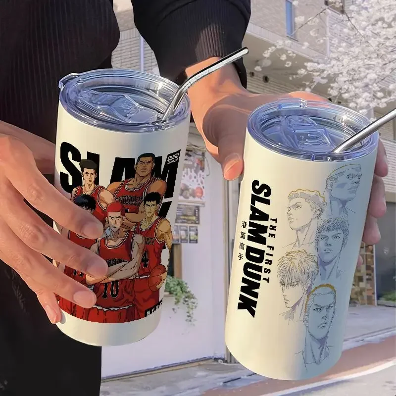 Slam Dunk Animácia Periférna karikatúra Kreačná vodná šálka Vysoko vyzerajúca z nehrdzavejúcej ocele Coffee Cup Thermos Cup Prázdnina darček