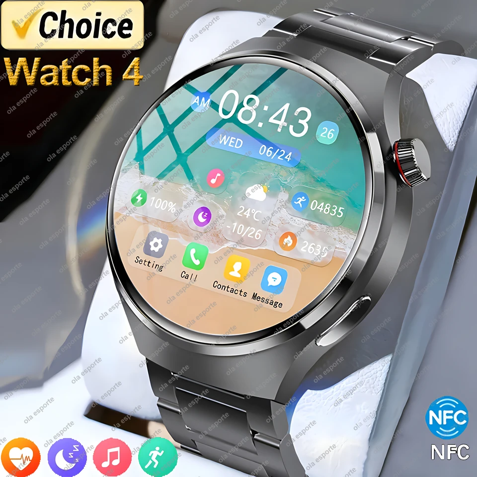 Sledujte 4 Pro Smart Watch for Men Darček 2024 Nové v športe SmartWatch Ultimate Design Bluetooth Telefonter Call Wristwatch GPS Band