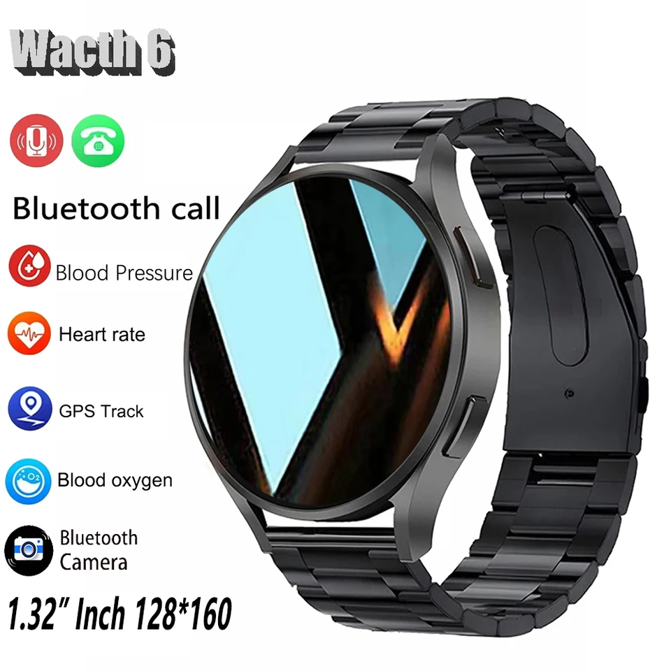 Sledujte 6 Business Smartwatch Men 1,32 palca 128*160 Bluetooth Call Call ZDRAVIE Monitorovanie budík módne hodinky Multifunkcia Ženy