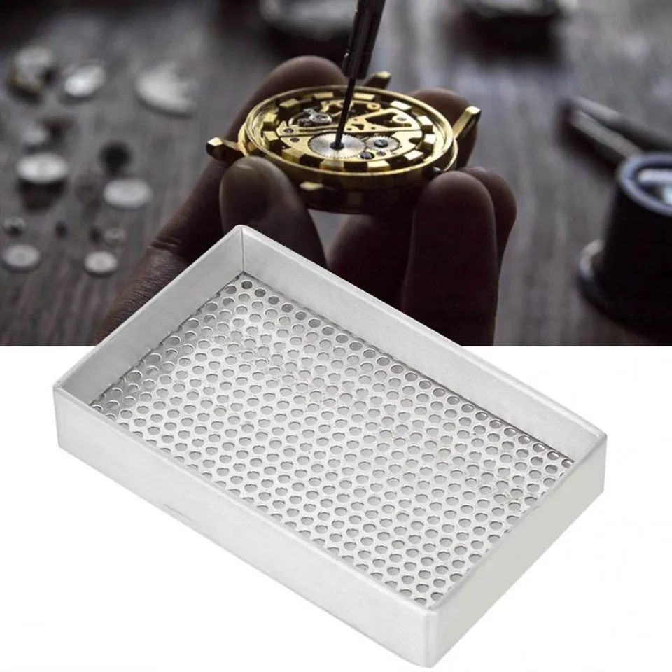 Sledujte diely hliníkový rám oceľový sieťový úložný podnos organizátor Sušer Doska Čistiace náradie hodinky Suring Tray Watch Oprava príslušenstva