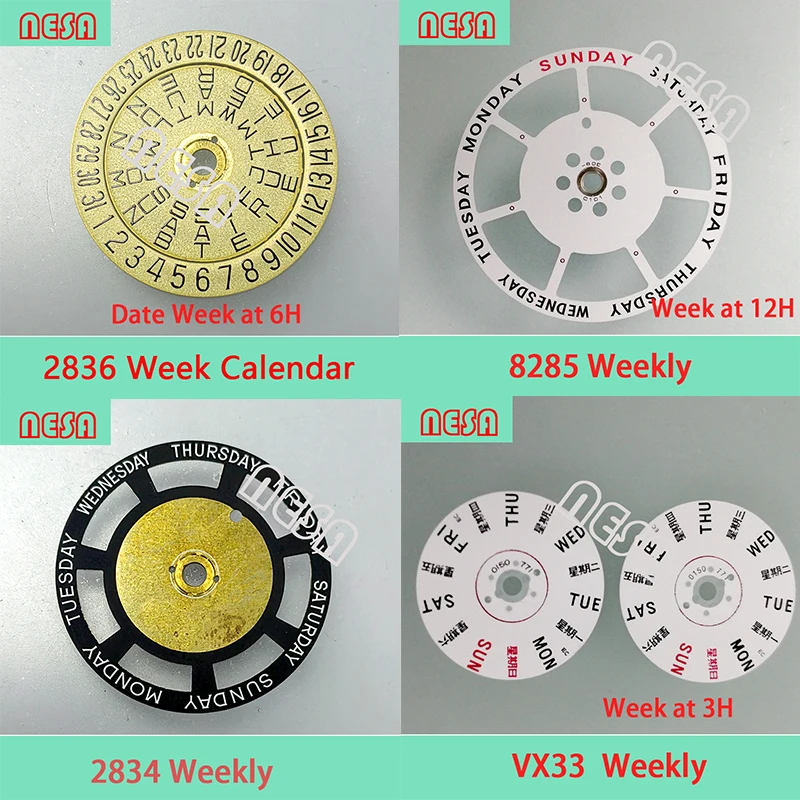 Sledujte diely Týždenný dátum Dátum kalendárneho týždňa Disk Fit 7750 2834 2836 2824 8285 8200 8205 VX33 VJ33 6T51 YN56 AT 3H 6H 9H Watch