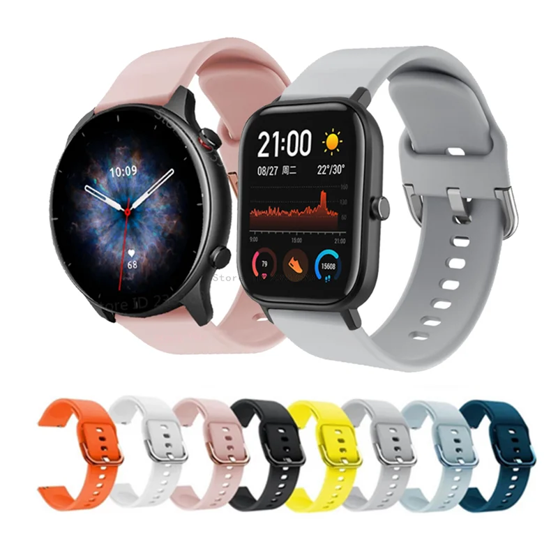 Sledujte kapelu pre AmazFit GTR3 GTR 3 Pro Strap Silikone Silikone Raint Rain pre Xiaomi Amazfit GTR 42 47 mm GTR2 GTS2 BIP U/S GTS3 Náramok
