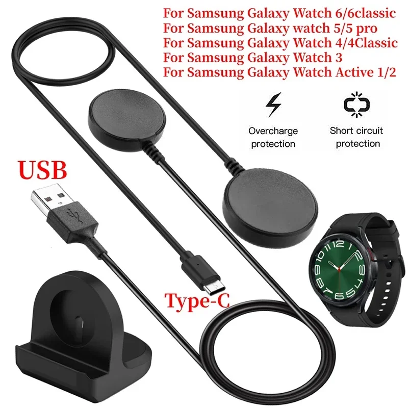 Sledujte nabíjačku pre Samsung Galaxy Watch 7 Fe Ultra 6/6 Classic/5/5 Pro/4 Classic 4/3 USB Type C Bezdrôtový nabíjací kábel CDOCK
