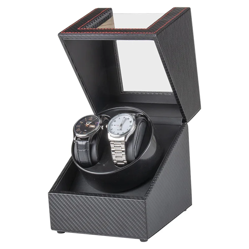 Sledujte navíjače pre automatické hodinky USB Power používané globálne stlmenie motora Mabuchi Mechanické hodinky Rotate Stand Box Carbon Fiber