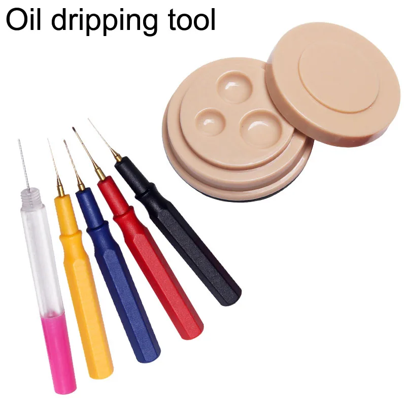 Sledujte opravu náradia Oil Dip Dip Oil Oil Dipping Dish Disy Drapping Oil Droplets Stick Watch Opravy Nástroje pre hodiniek