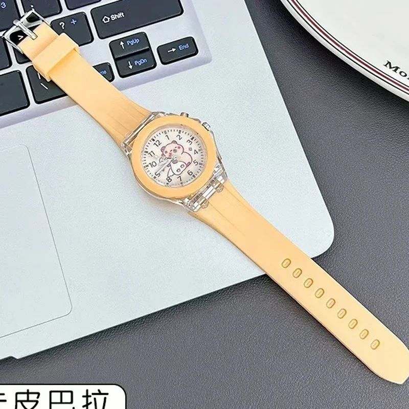 Sledujte pre deti karikatúra Capybara Rubber Quartz Wristwatch Študent dievčatá Farby Nové hodinky s nočným ľahkým chlapcami darčekové hodiny