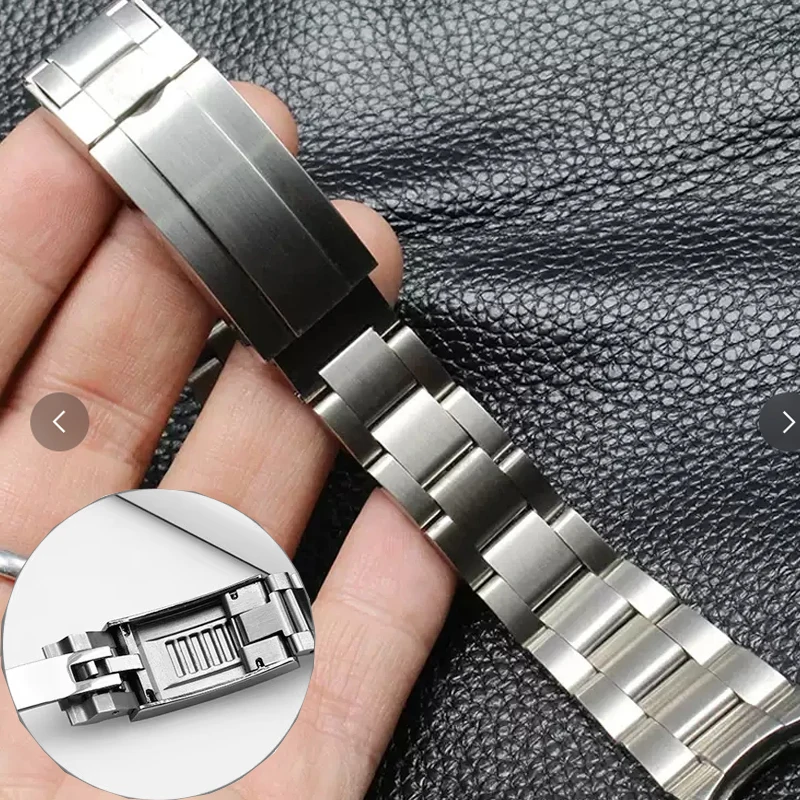 Sledujte pre Rolex Submariner Daytona Yacht-Master GMT Watch Band Strap Glidelock Class Clash Clash Cast Case Comretless Ocel Náramok 20 mm 21 mm