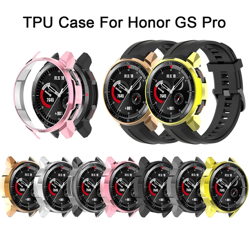 Sledujte prípady ochranná škrupina pre Huawei Honor Watch GS Pro Plating PC Protector Bumper Frame Smart Watch Accessories