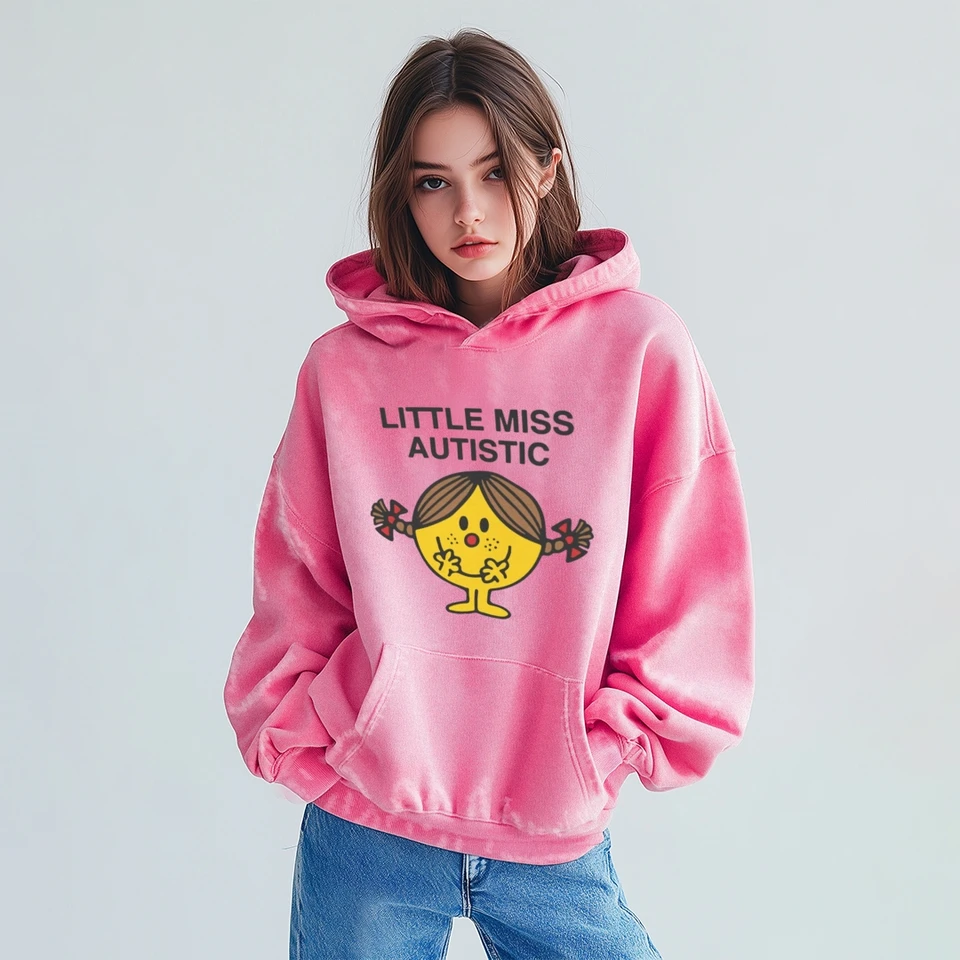 Slečna autizmus módna grafická mikina módna módna voľná voľná pullover Sweater Hip Hop Streetwear Autumn a Winter Termal Top