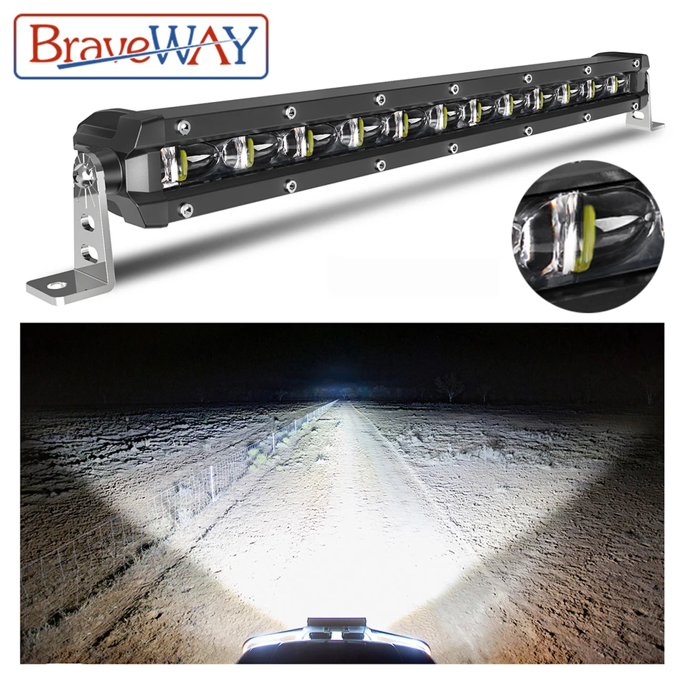 Slim 1 -Row LED Light Bar pre terénny nákladný automobil ATV UTV Pickup 4WD UAZ 4X4 Driving Light Work Svetlo pre Jeep for Ford for Toyota
