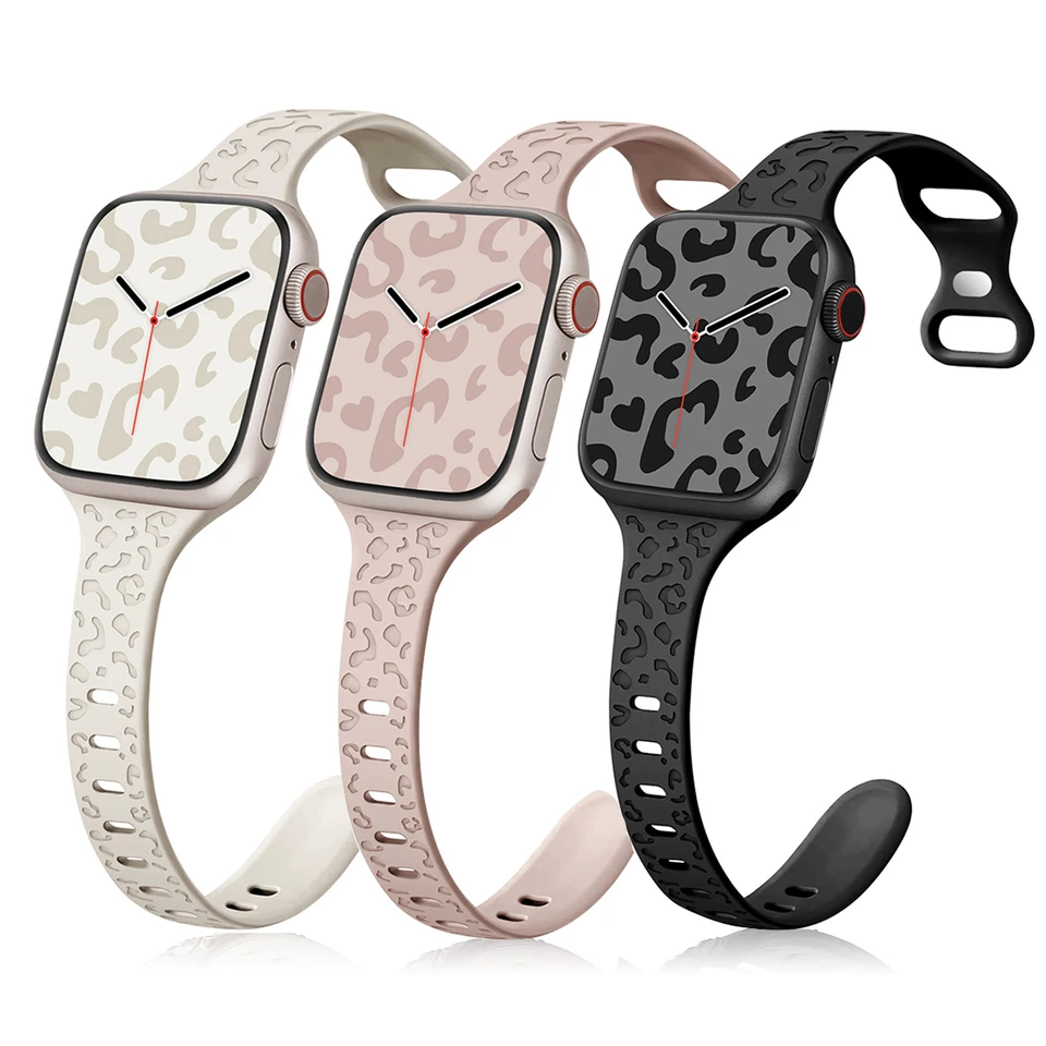 Slim Leopard Gravírovaný popruh pre Apple Watch Ultra 2 pás 49 mm 44 mm 42 mm 41 mm 41 mm 45 mm 38 mm náramok pre Iwatch 9 8 7 SE 6 5 4 3