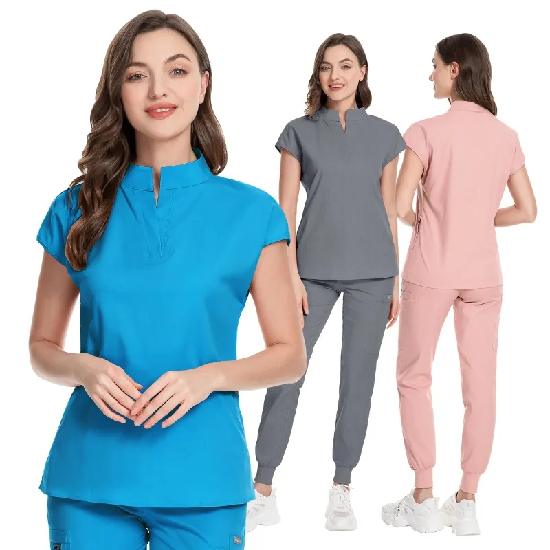 Slim Medical Uniformy Ženy Striedy súpravy nemocničnej chirurgia zubná klinika Krása Spa Salon Lab Pracovné odevy sestry Príslušenstvo