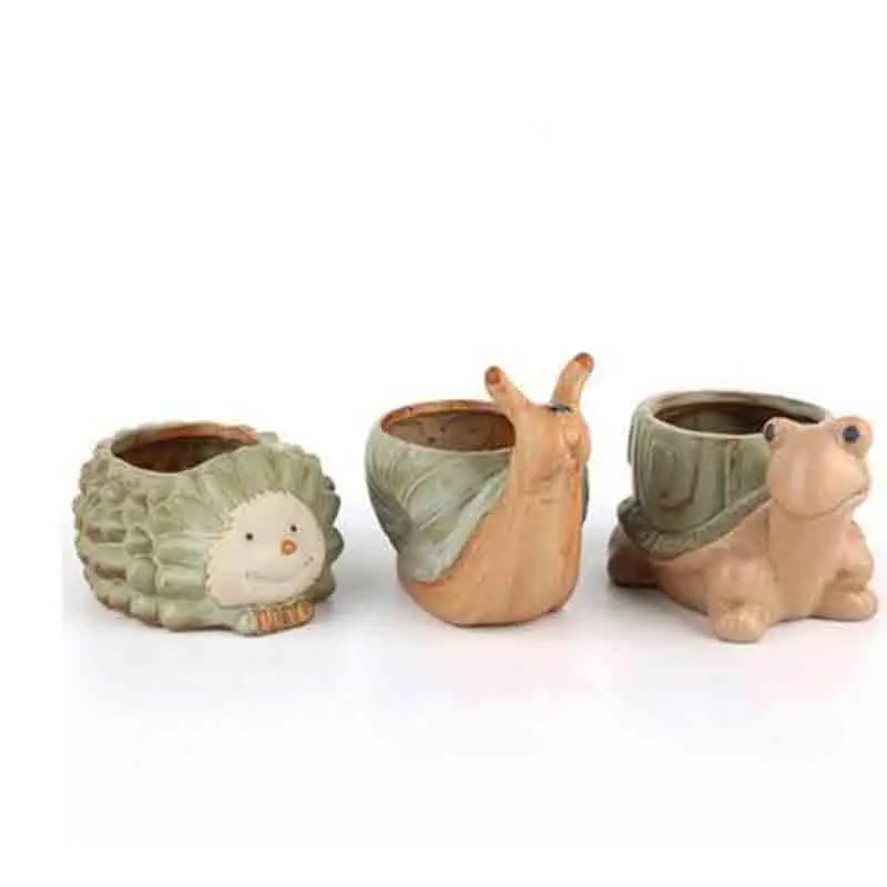 Slimák roztomilý kvetina živočíšnej kvetiny sukulentná rastlina hrniec Flowerpot Kreatívna domáca záhrada bonsai kvetináče narodeniny darček