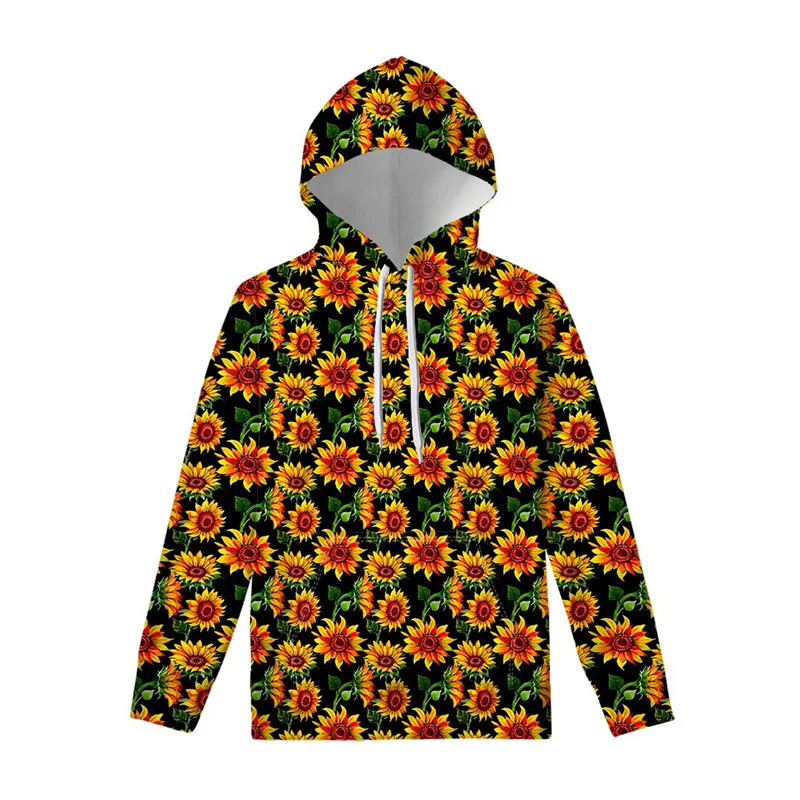 Slnečnica kvetinová 3D tlačená mikina muži móda harajuku kvetový vzor pullover plusshirt ženy jar jesenné voľné mikiny