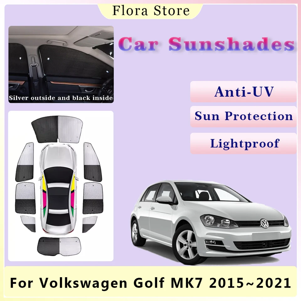 Slnečné auto pre Volkswagen Golf 7 VW MK7 2015 ~ 2021 Plné pokrytie čelných skla Zadné predné okno Sunvisor pokrýva príslušenstvo