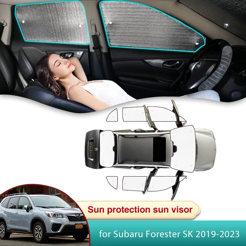 Slnečné odtieň slnečného automobilu pre Subaru Forester SK 2019 2020 2021 2022 2023 Bočné okno Zatienenie súkromia za tieňovanie Anti-UV Sunshade čelné sklo