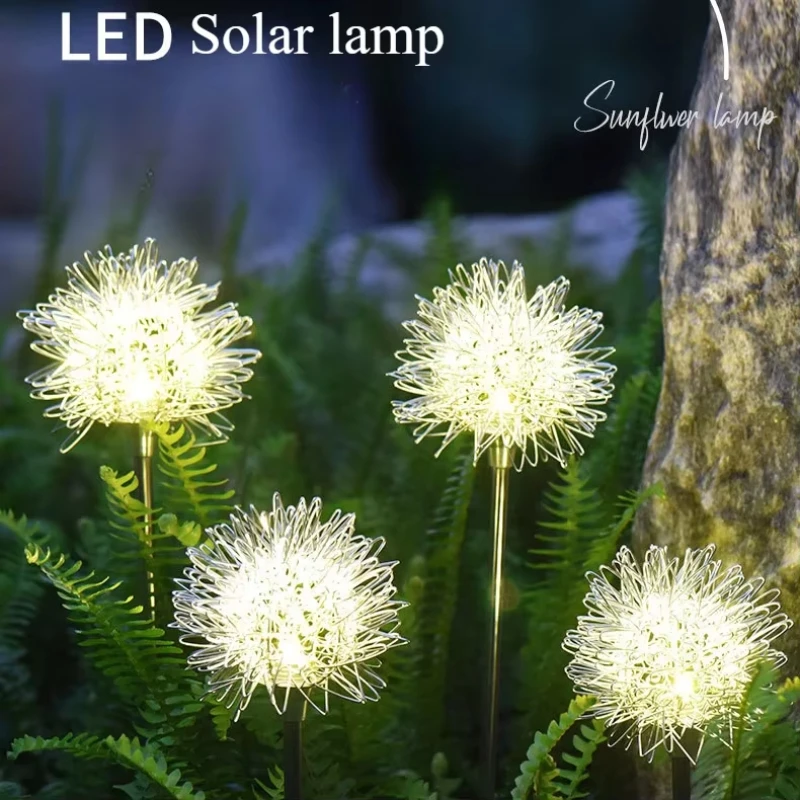 Slnečný hliníkový drôt guľôčkovú LED púpava LIGHT LIGHT OUTDOROPOROPORE DEOBOŽNÉ OZNAMENÉ SVETLO SVETLO SVETLO SVETLO Ball Light Light Light
