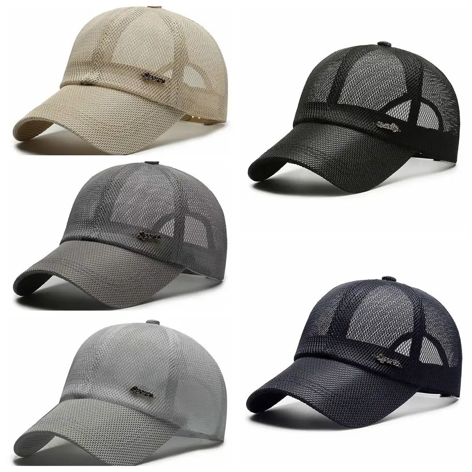 Slnko klobúky s rýchlym sušením listu Baseball Cap nastaviteľný priedušný klobúk Snapback priesvitný pohodlný športový sieťový čiapky mládež mládeže
