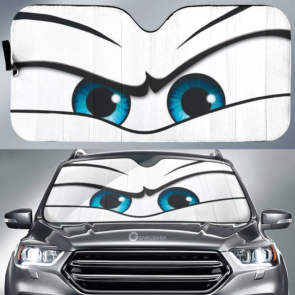 Slnko v prednom skle predné sklo biele nahnevané oči auto Sunshade Custom Auto Darčeky