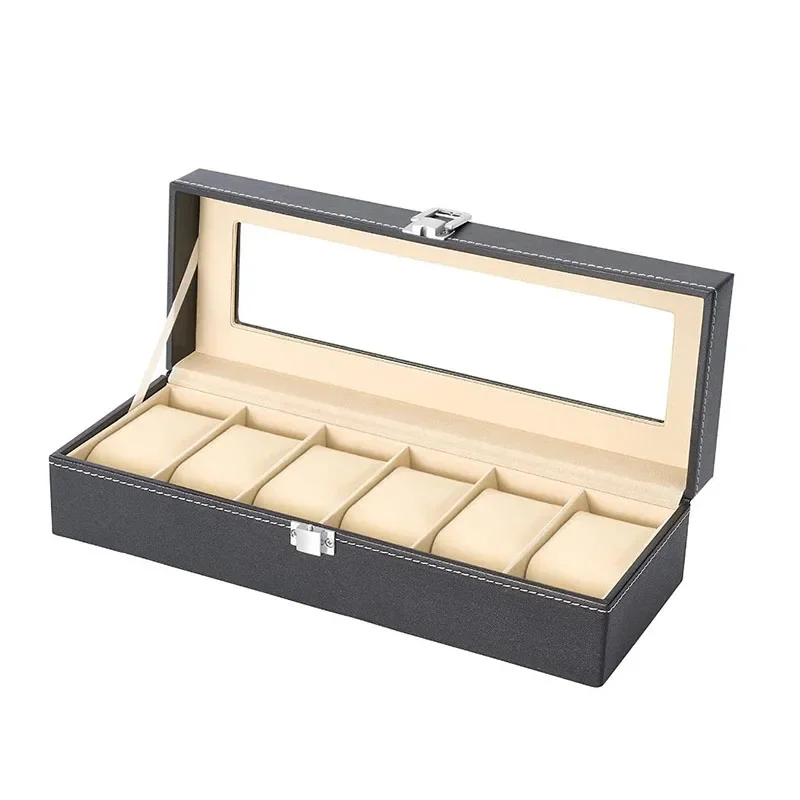 Slot Men je hodinky Box Box Black Watch Bracket Display Box Prázdninové darčeky