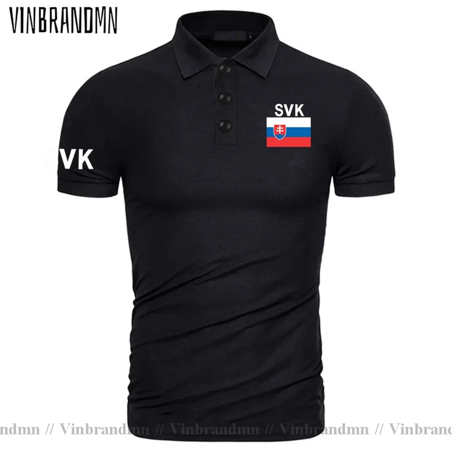 Slovenská republika Slovensko Polo košeľa muži s krátkym rukávom Klasická značka Vytlačená pre krajinu 100% bavlnená národa tím SVK Slovensko Nový