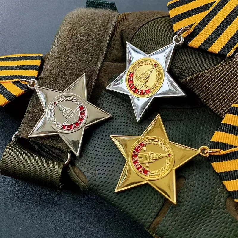 Sláva triedy 1,2,3 Sovietska medaila Rusko znak CCCP AMY Navy WW2 Víťazstvo Red Star