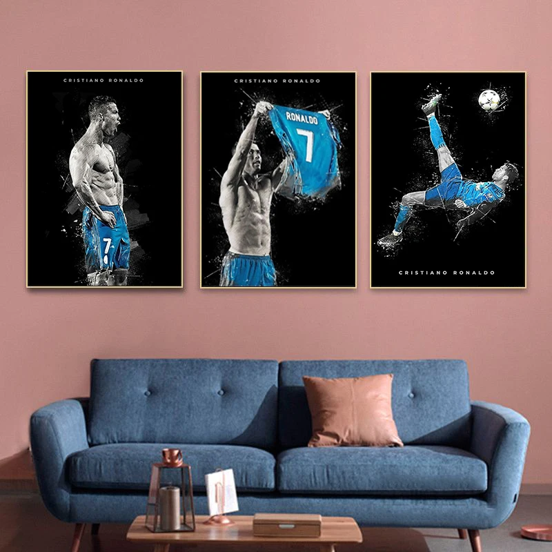 Slávne futbalové plagáty Wall Art Canvas Obrazy a výtlačky Obrázky pre domácu obývaciu izbu dekorácie futbalových fanúšikov suvenírov
