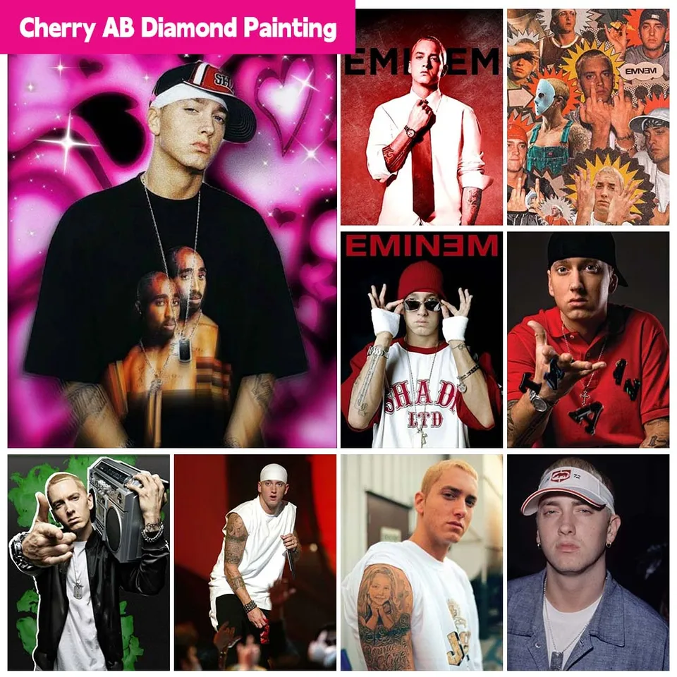 Slávny americký rapper Eminem ab diamantový maľba krížový steh 5d DIY výšivky obrázky mozaika remeselníkov