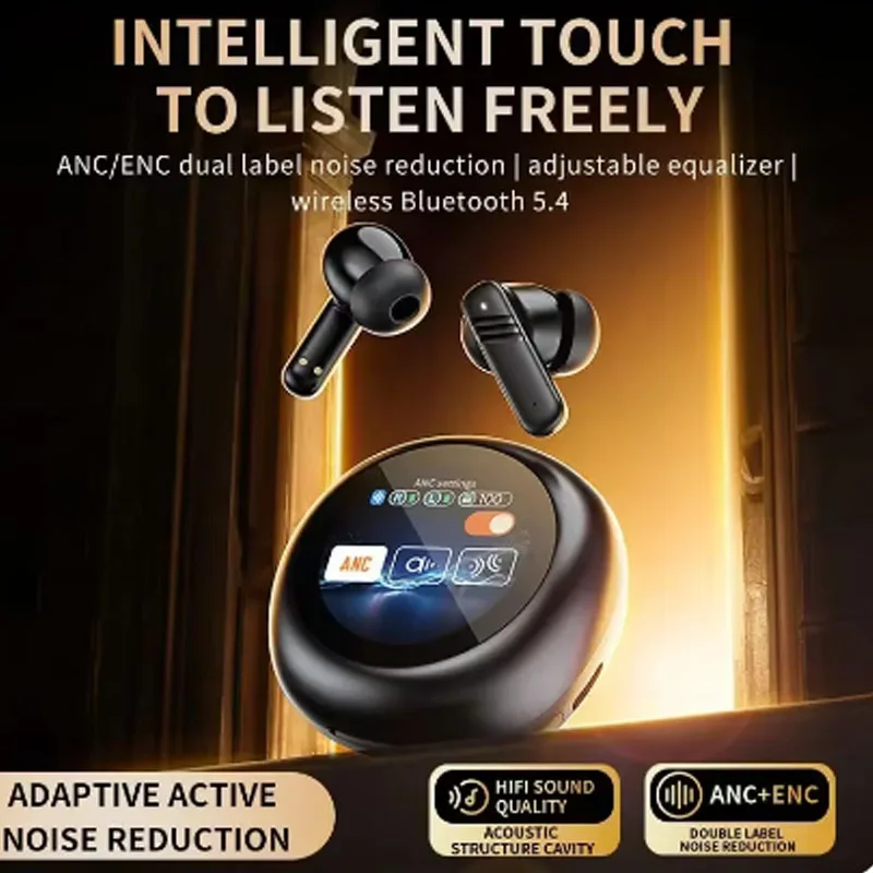 Slúchadlá okrúhle obrazovky redukcia hluku Bluetooth pohyb ANC+ENC Wireless Bluetooth Ear Headset pre Samsung Galaxy M53